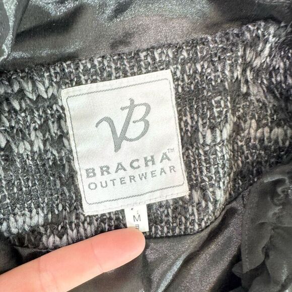 Bracha Jacket Womens Medium Black Ruffle Knit Goth Fairy Button Up Outerwear - Picture 3 of 9